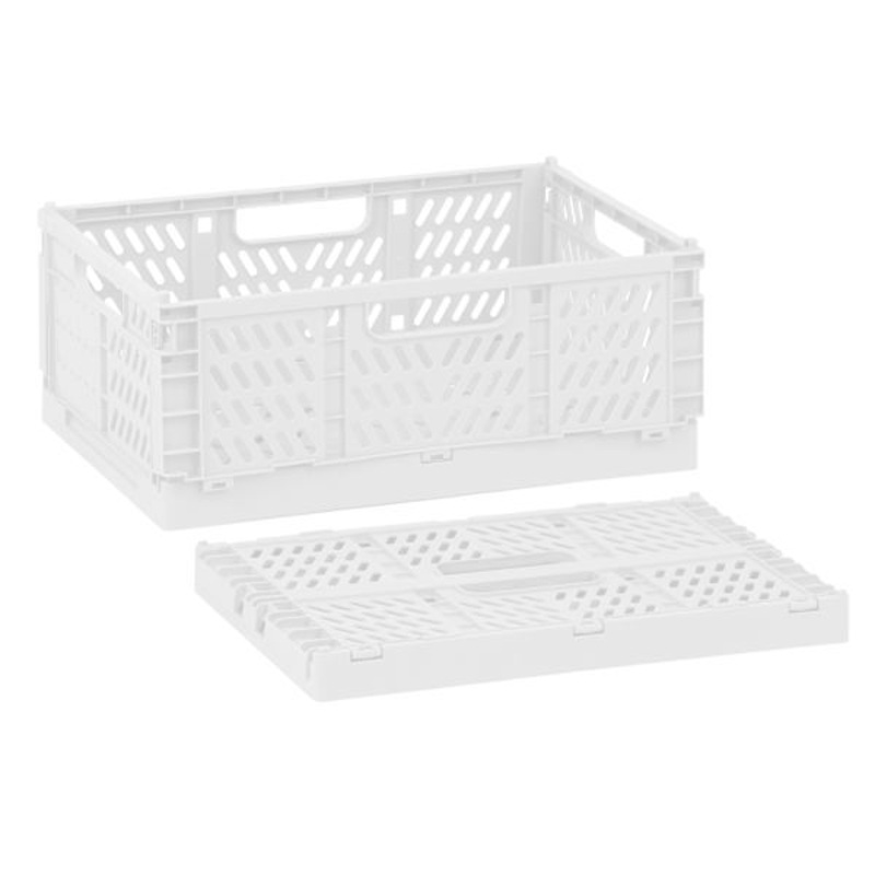 White Collapsible Storage Basket, Large