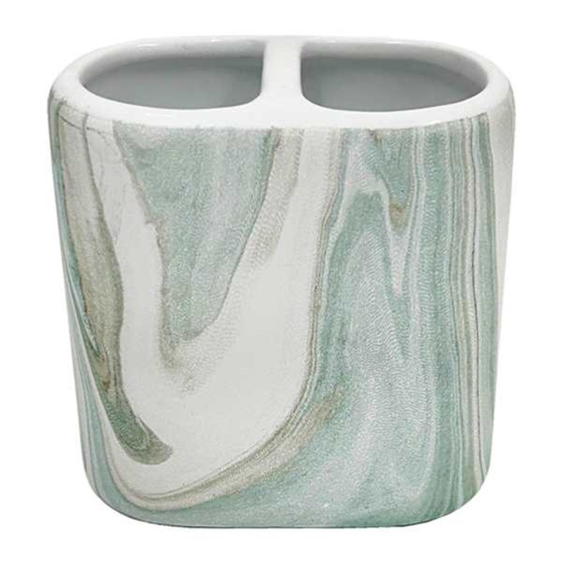 Cassandra Green Ceramic Toothbrush Holder