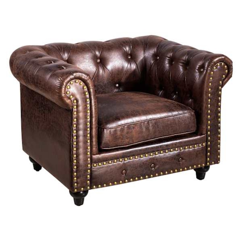 Chesterfield Brown Armchair | At Home