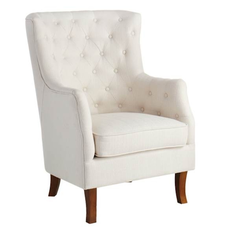 Providence Norfolk Tufted Accent Chair, White