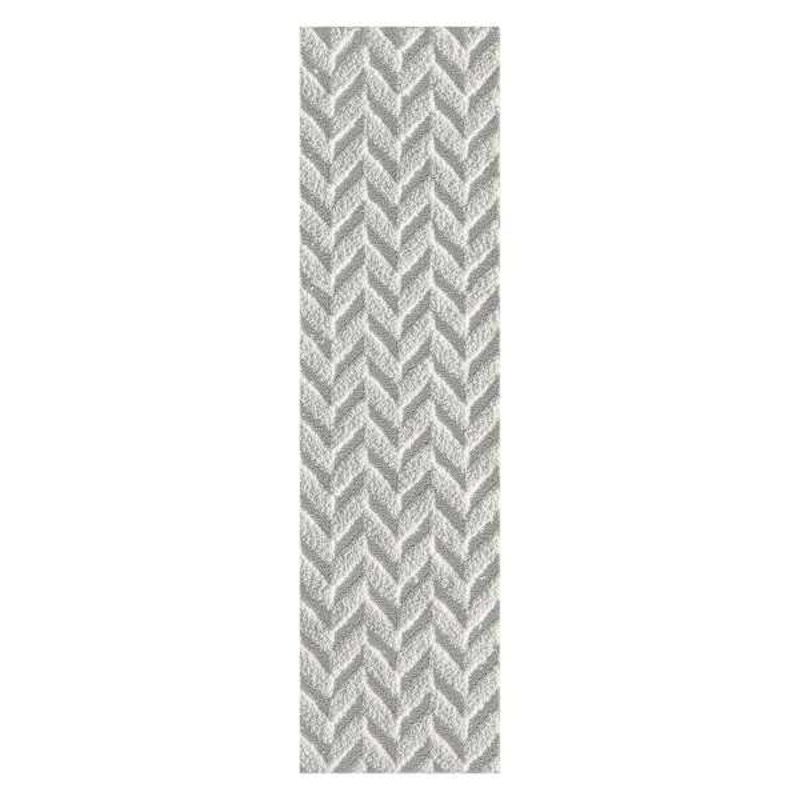 Salazar Herringbone Grey Tufted Runner with Non-Slip Back 2×7 | At Home