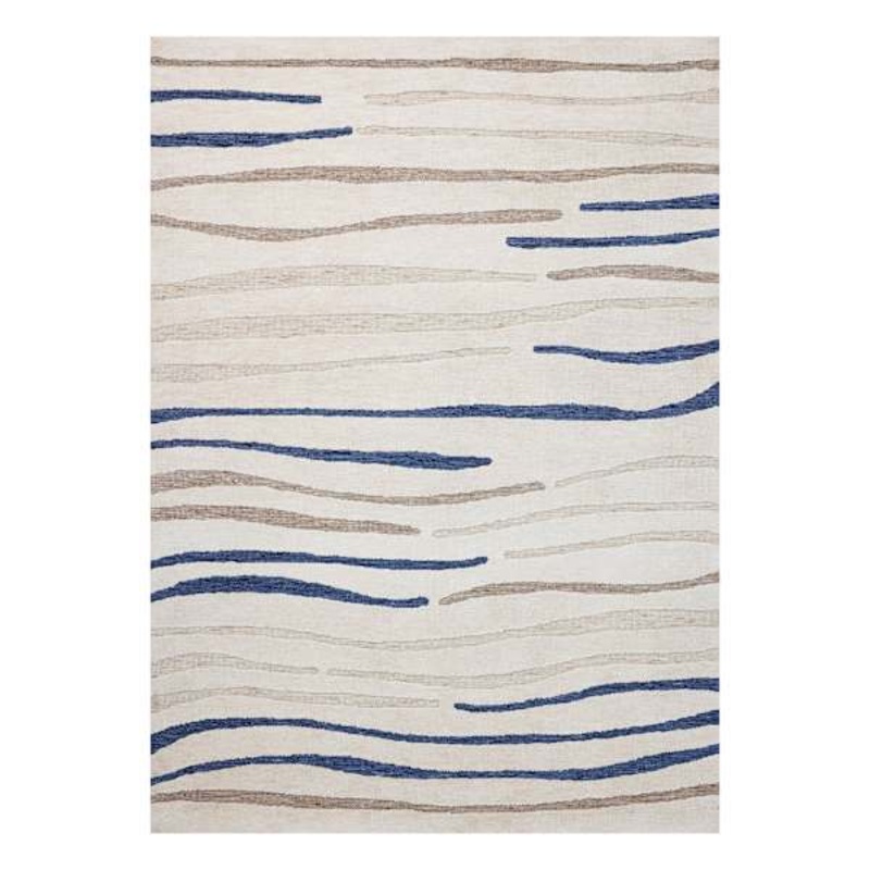 (B885) Crosby St. Indiana Neutral Circular Knit Area Rug, 5×7