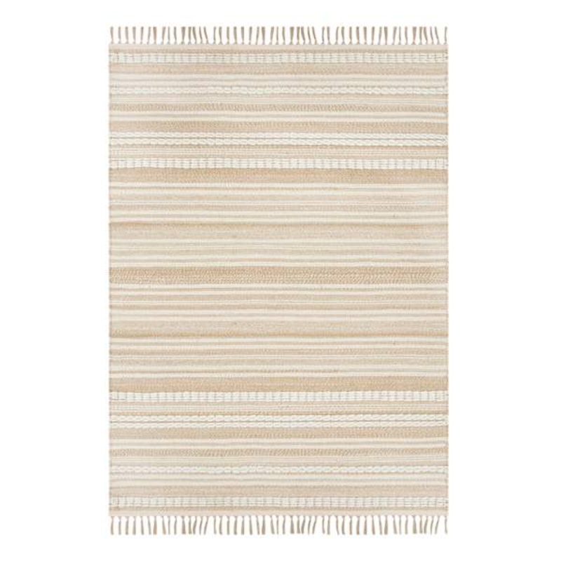 Panyer Ivory Striped Flatweave Area Rug, 5×7 | At Home
