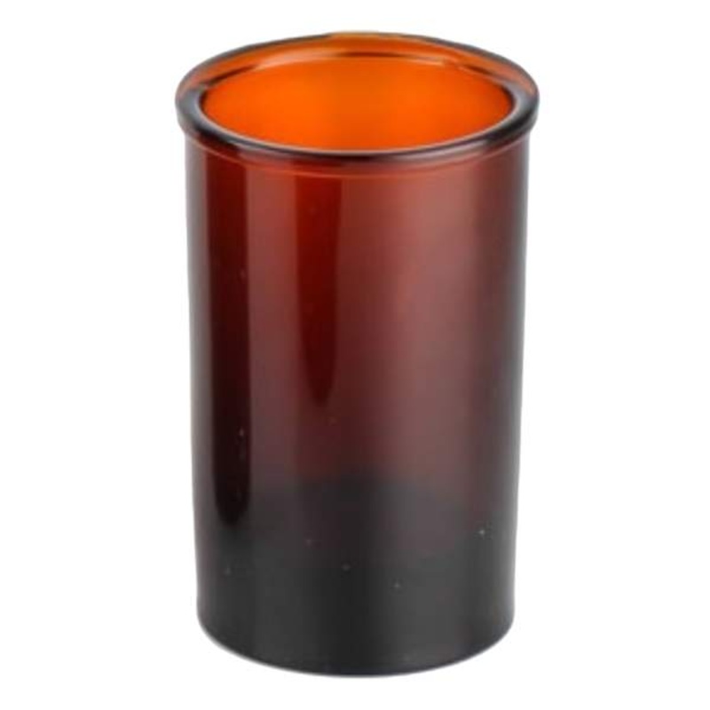 Honeybloom Asher Glass Amber Tumbler, 4.2″