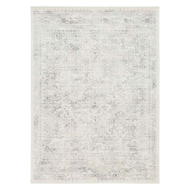 (D487) Providence Roma Ivory & Grey Medallion Area Rug, 5×7