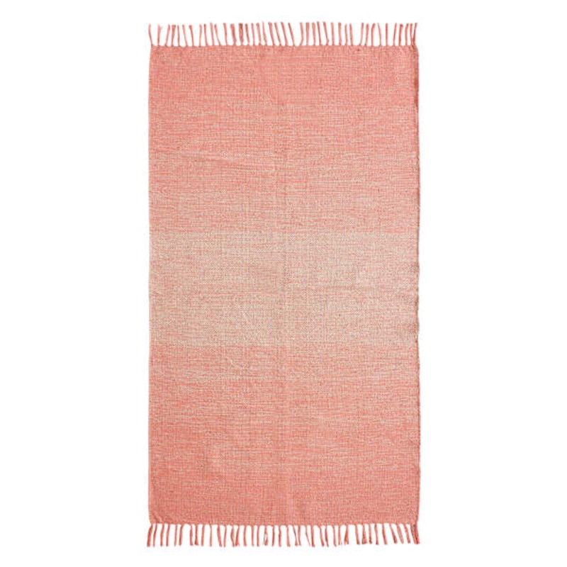 (D520) Coral Ombre Fringe Accent Rug, 3×5
