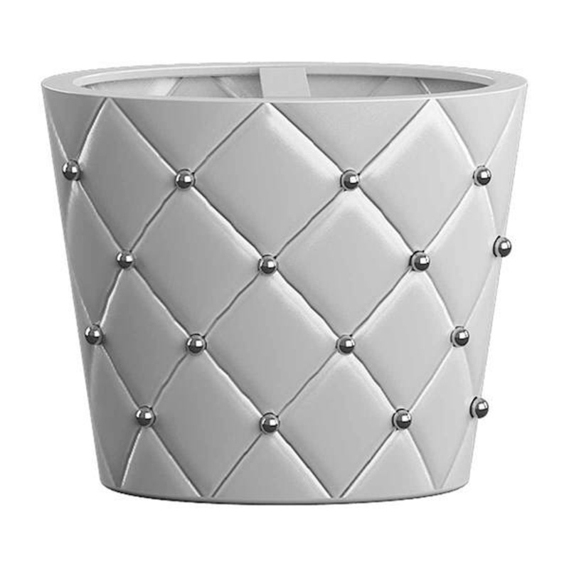 Providence White Quilted Stud Toothbrush Holder, 4″