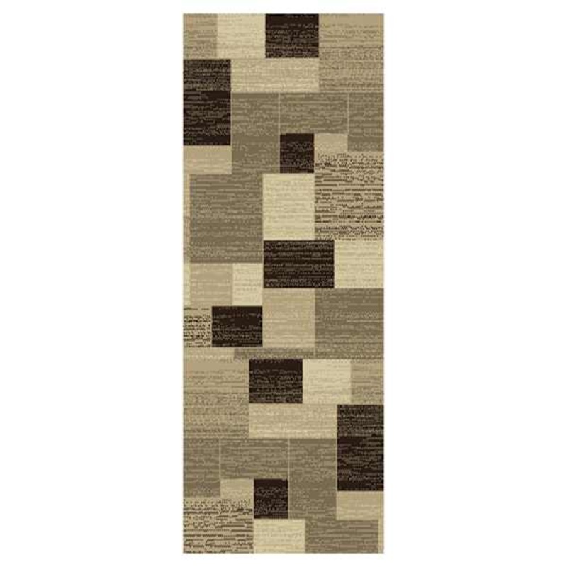 Romance Tan & Brown Geometric Runner 2×6 | At Home