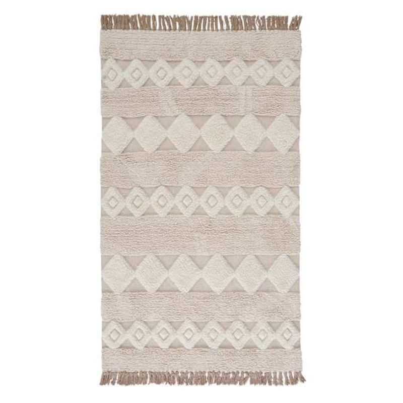 St. Marco Ivory Flatweave Diamond Design Area Rug, 5×7 | At Home