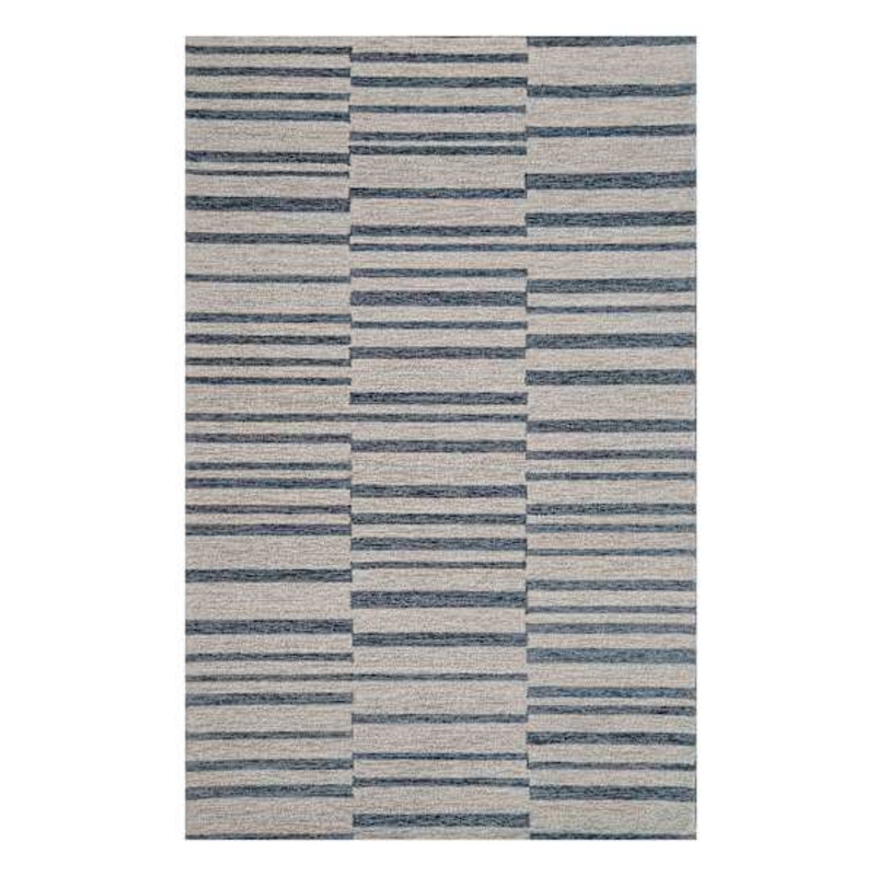 Ty Pennington Owens Blue & White Broken Stripe Rug | At Home