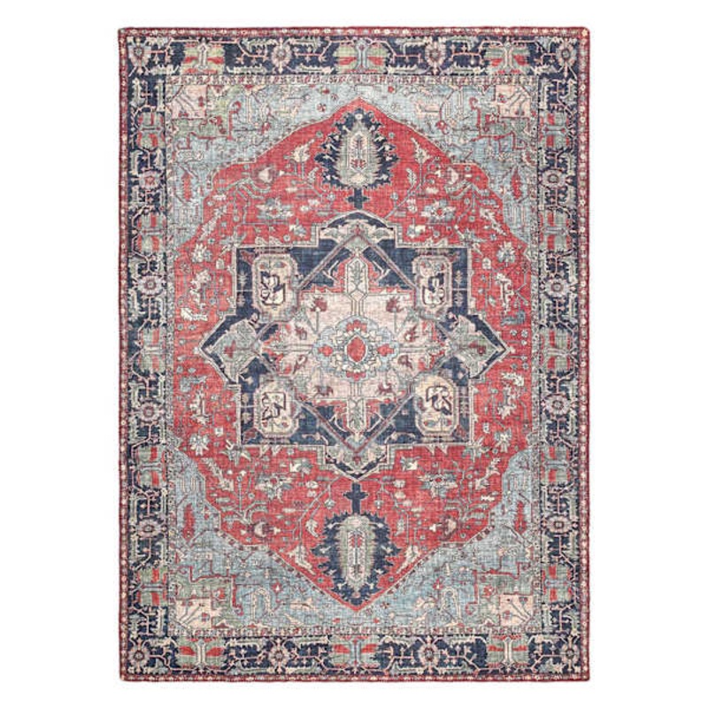 (D473) Fenix Red Medallion Area Rug, 9×12