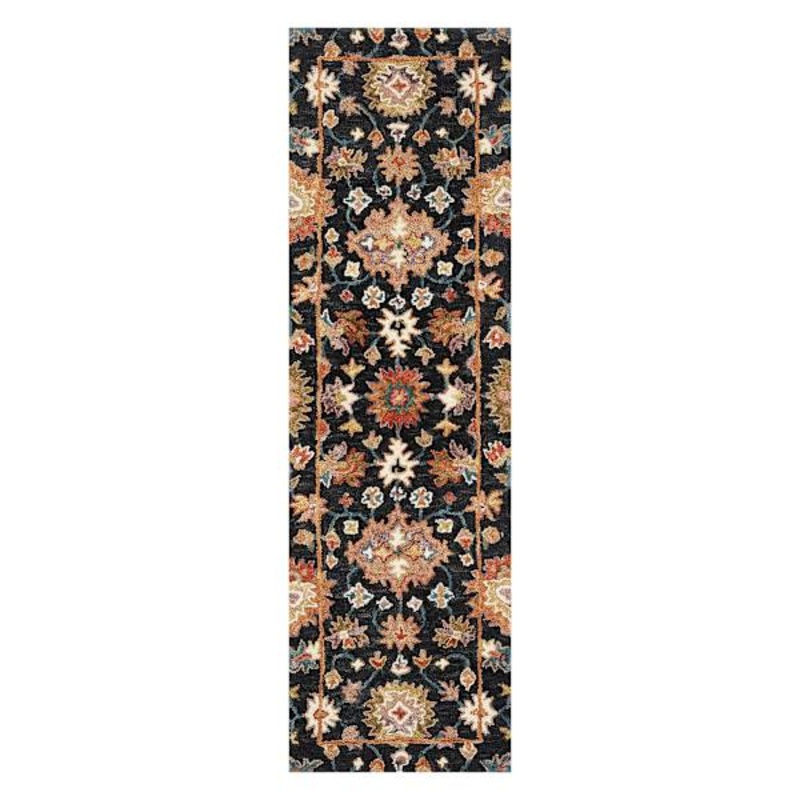 Pierce Black & Multicolor Floral Design Runner 2×7 | At Home