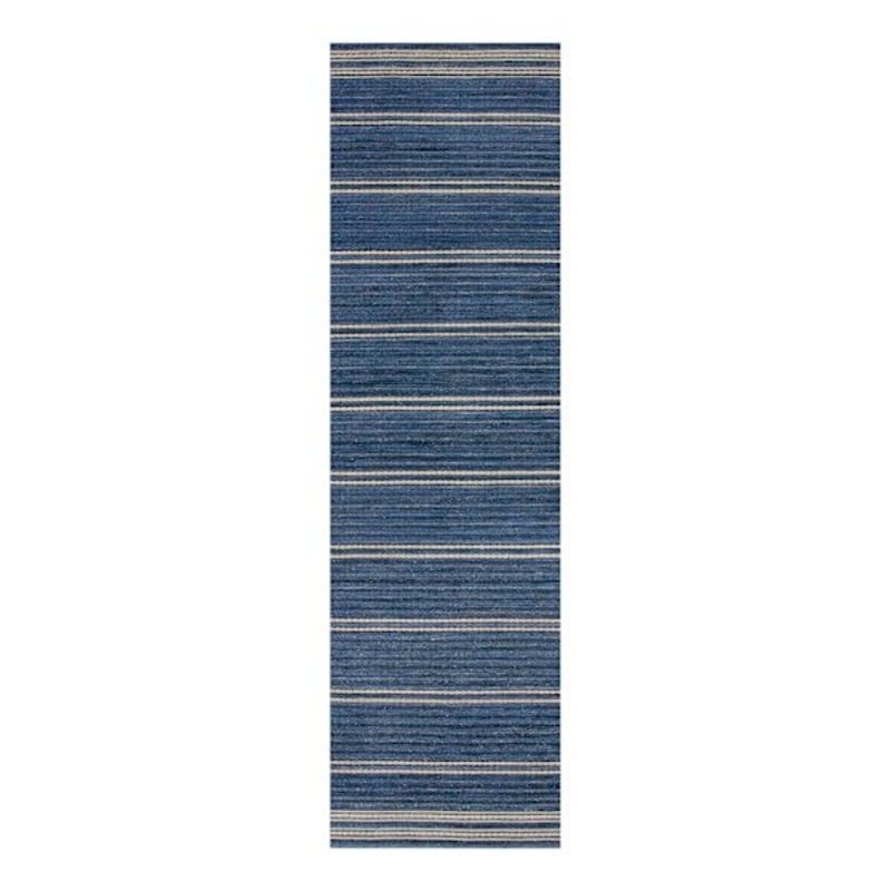 Ty Pennington Terrace Indigo Striped Flatweave Runner 2×7 | At Home