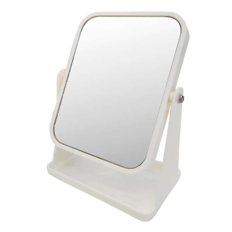 White Square 1X/3X Table Mirror