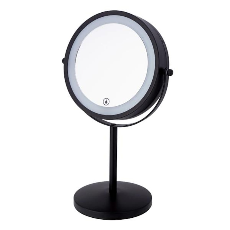 Black LED 1X & 3X Table Mirror, 12.7″