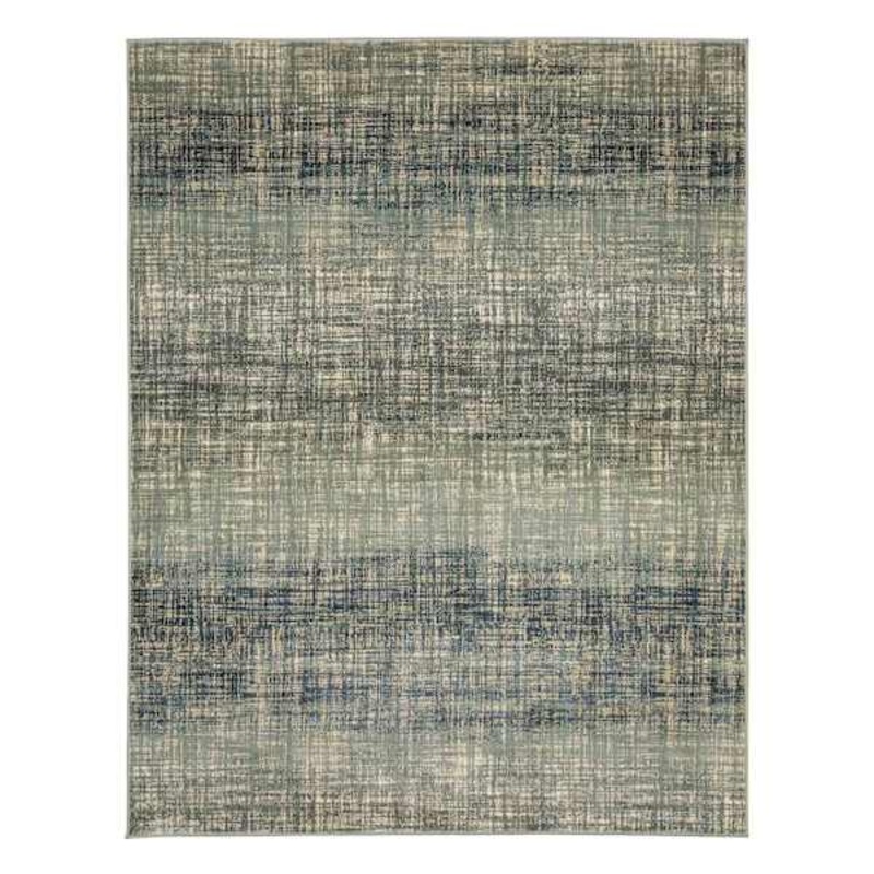 (D476) Addison Blue Abstract Contemporary Area Rug, 8×10