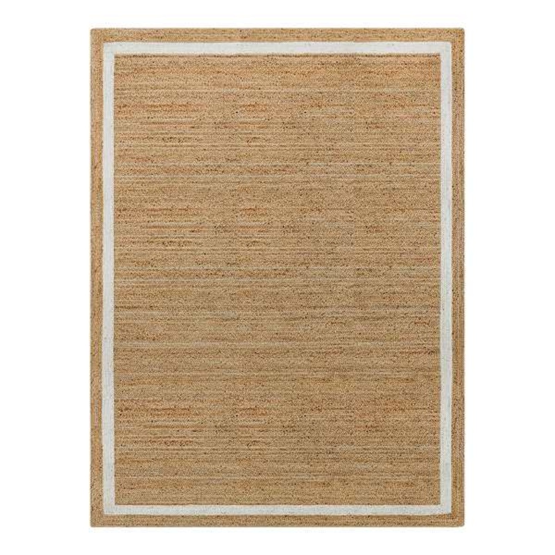 (B728) Kinsey Natural Border Area Rug, 9×12