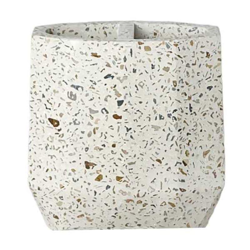 Crosby St. Mica White Terrazzo Cement Toothbrush Holder, 4.4″