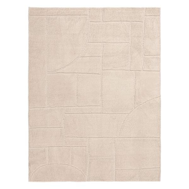 (D607) Crosby St. Athena Cosmo Cream High-Low Area Rug, 8×10