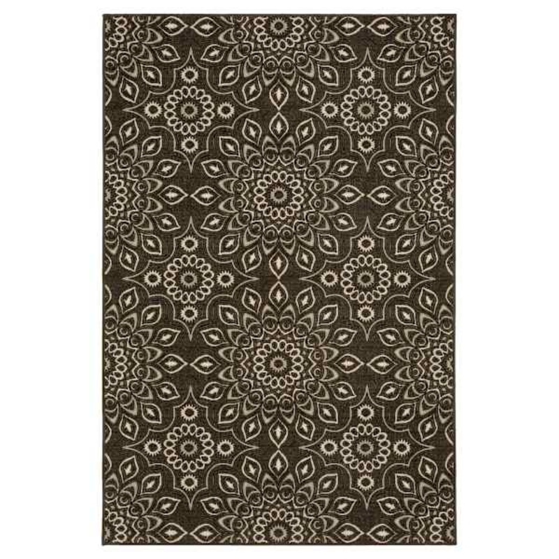 (D623) Sutton Grey Medallion Area Rug, 4×6