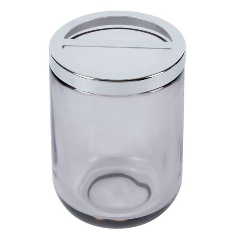 Found & Fable Jasper Grey Glass Toothbrush Holder, 4″