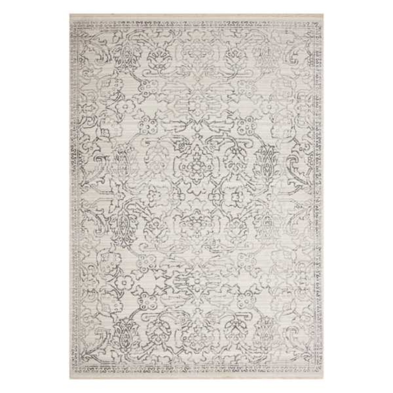 (B762) Cypress Ivory Floral Area Rug, 5×7