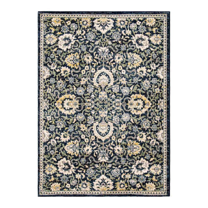 Olivia Navy Floral Area Rug 5×7 | At Home
