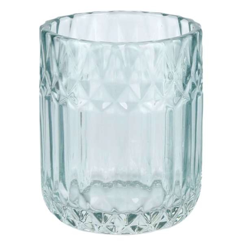 Providence Diana Blue Textured Glass Tumbler, 3.9″