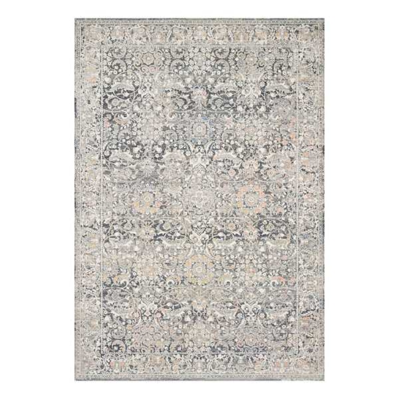 (B769) Helena Grey Floral Area Rug, 8×10