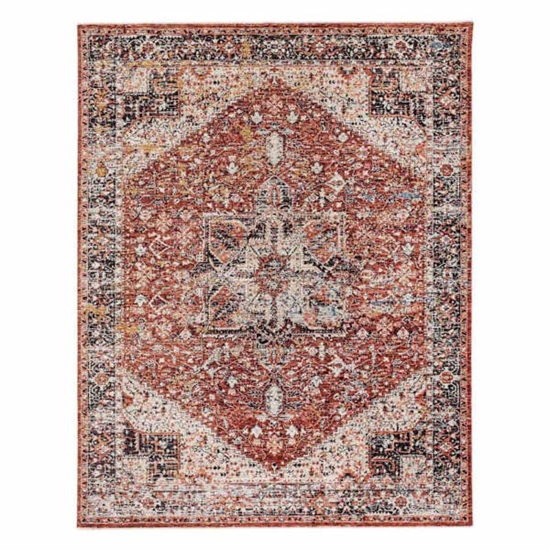 (A447) Capstone Rust Traditional Design Area Rug, 5×7