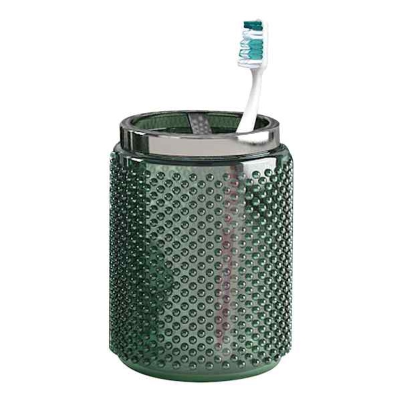 Honeybloom Green Bubble Glass Toothbrush Holder, 5″
