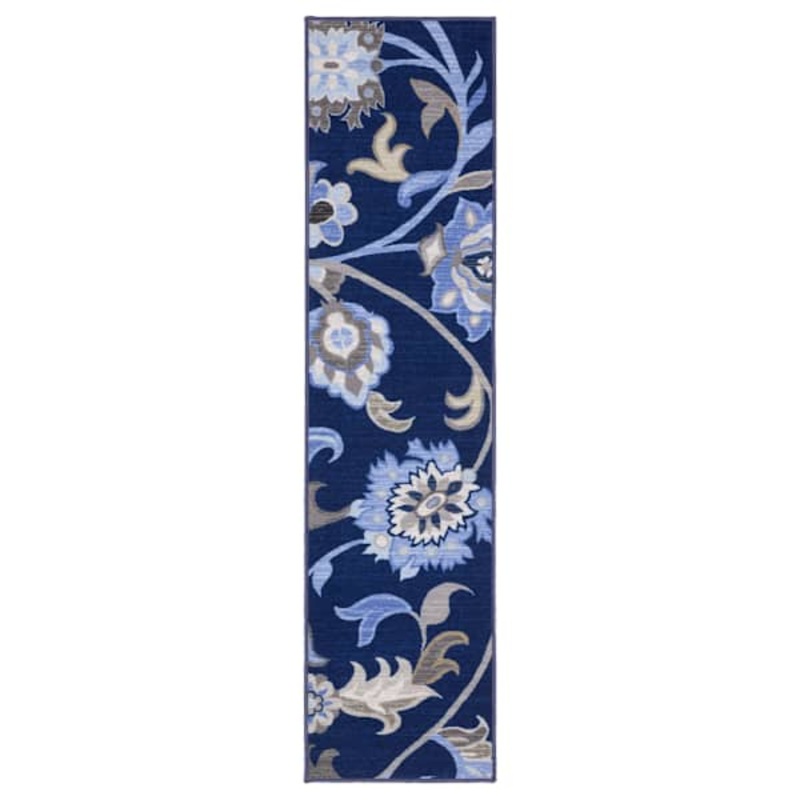 Seaton Navy Blue Floral Runner | At Home