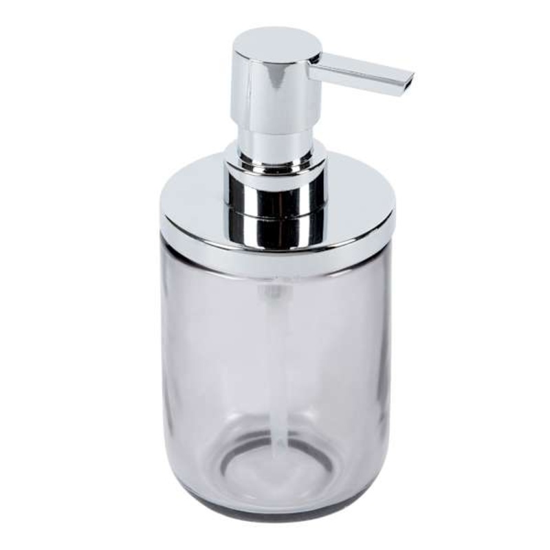 Found & Fable Jasper Grey Glass Soap Dispenser, 7″