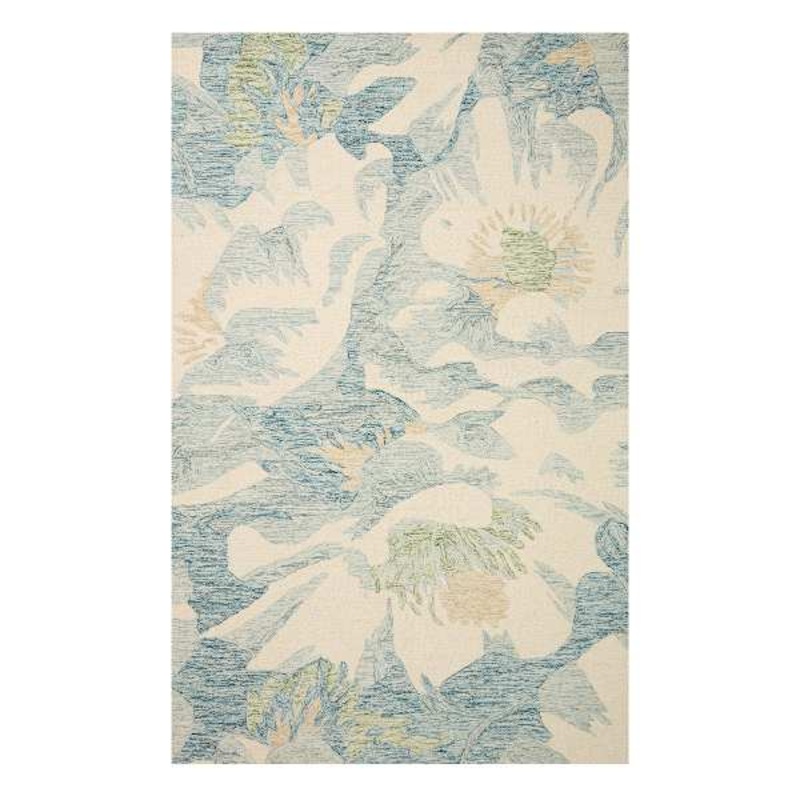 (A520) Dianna Blue Floral Area Rug, 8×10
