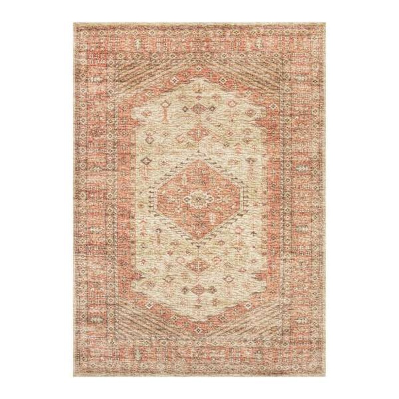 (B858) Honeybloom Rune Red Multi Area Rug, 5×7