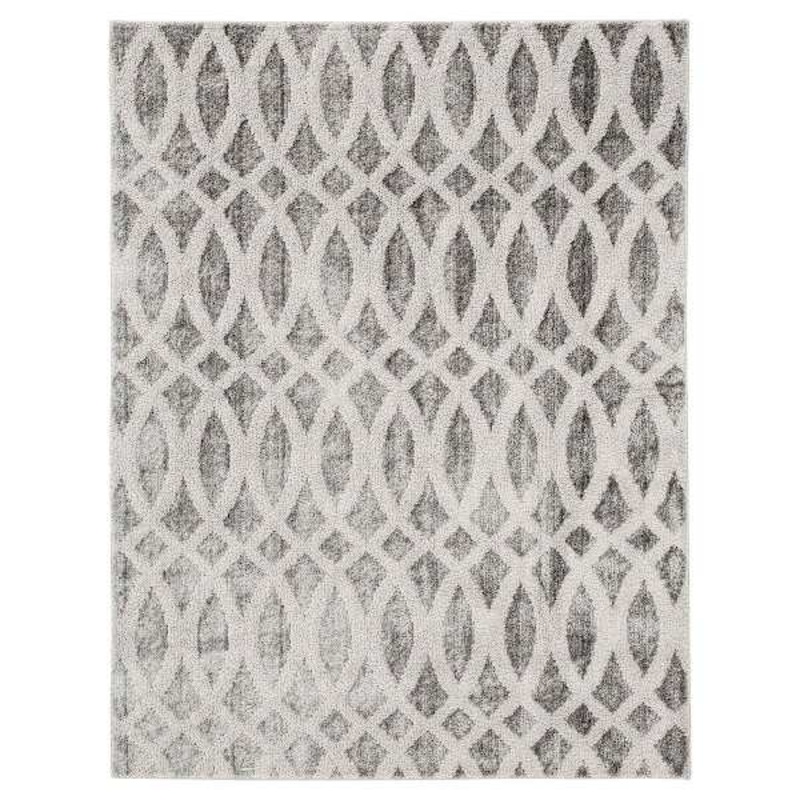 (D440) Sophelia Grey & Ivory Tufted Area Rug With Non-Slip Back, 8×10