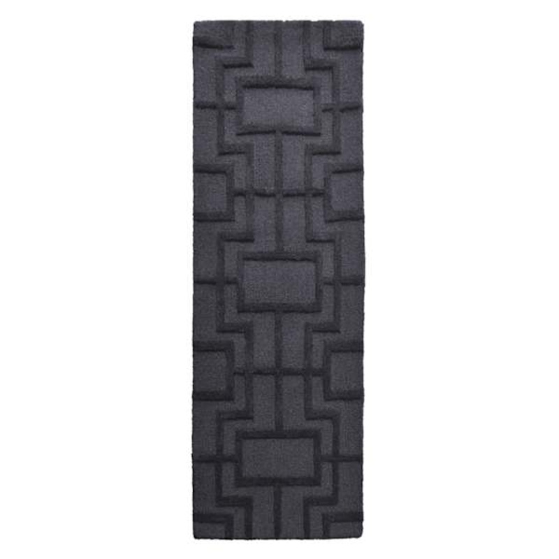 (A481) Crosby St. Black Geometric Line Runner, 2×6