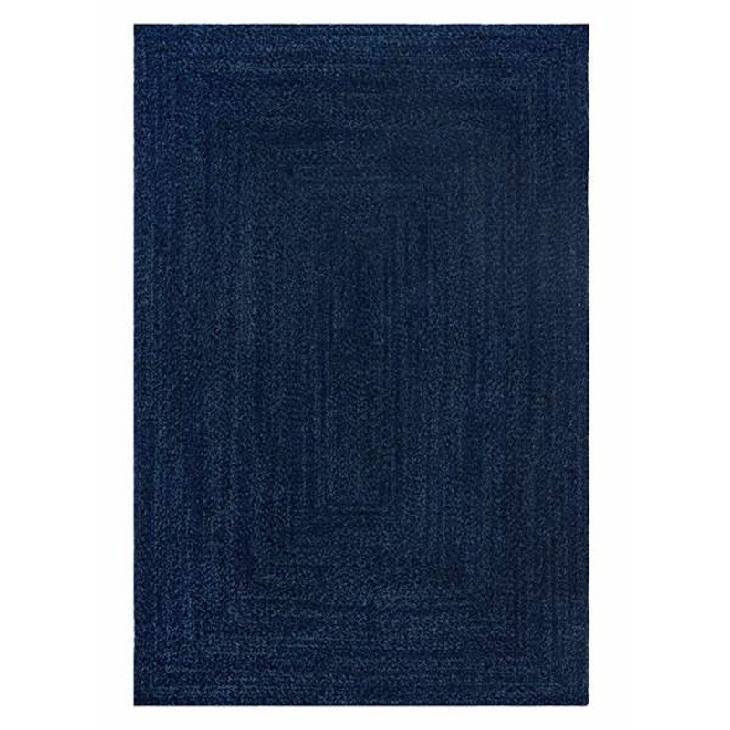 Navy Blue Braided Chenille Accent Rug, 4×6