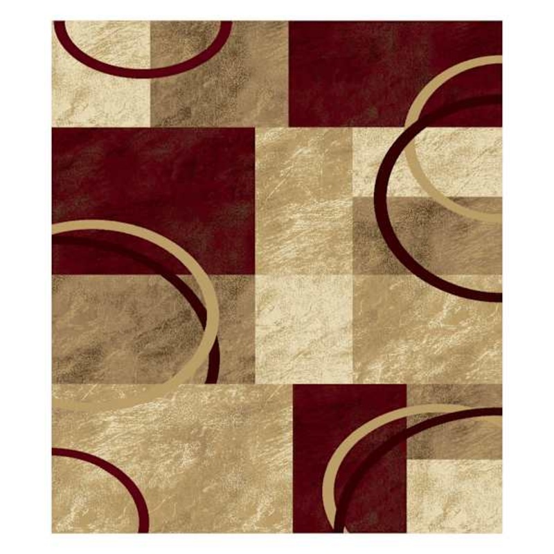 Superior Burgundy & Tan Geometric Rug | At Home