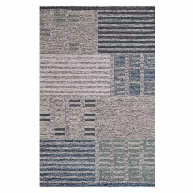 Ty Pennington Elmwood Blue & Ivory Patch Patterned Runner 2×8 | At Home
