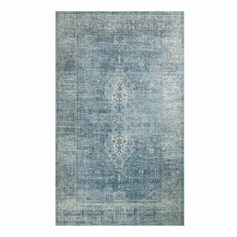 (B721) Found & Fable Alana Blue Medallion Accent Rug, 3×5
