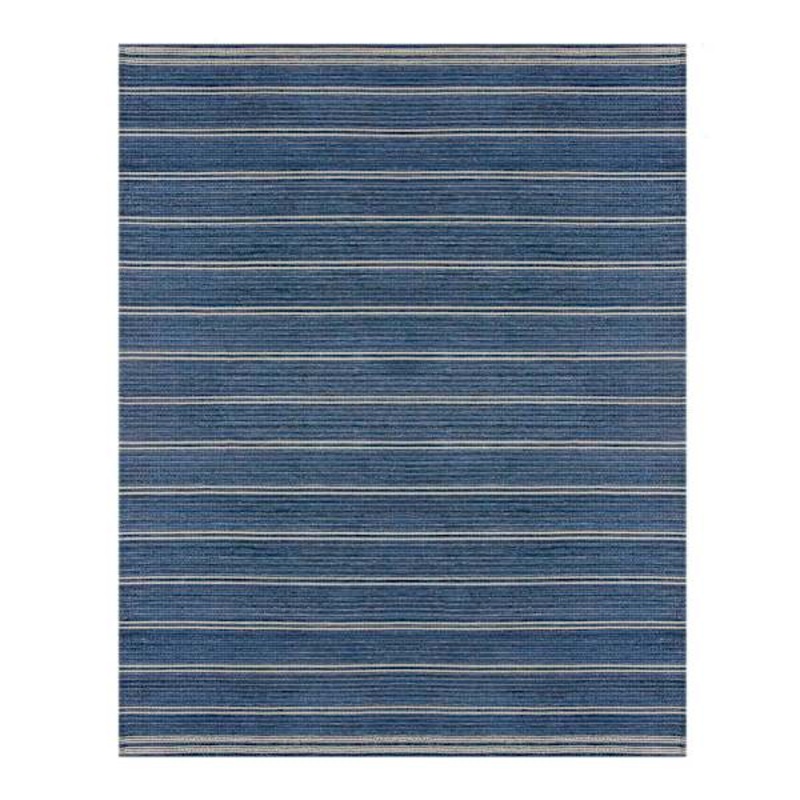 Terrace Indigo Striped Flatweave Rug 8×10 | At Home