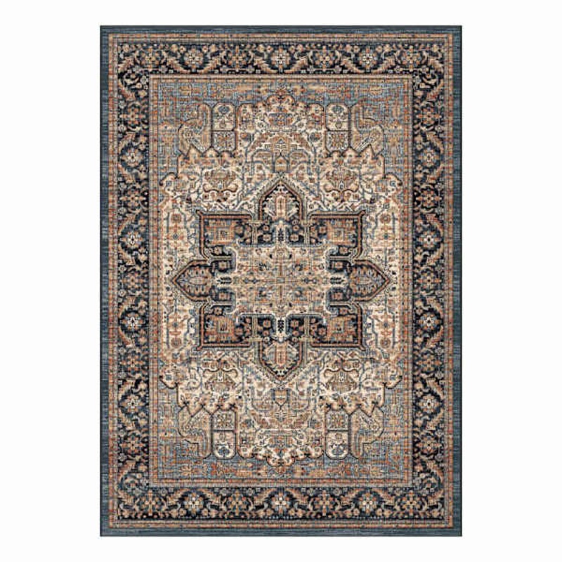 Ushak Blue Medallion Woven Rug 5×7 | At Home