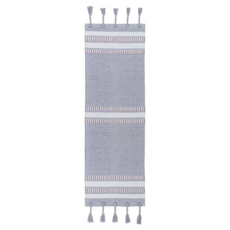 (B800) Honeybloom Grey & Ivory Striped Runner, 2×6