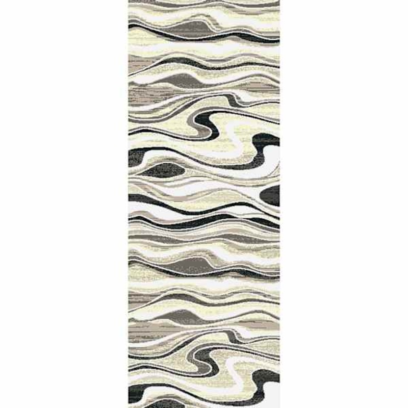 Soho Grey & Cream Waves Runner 2×6 | At Home