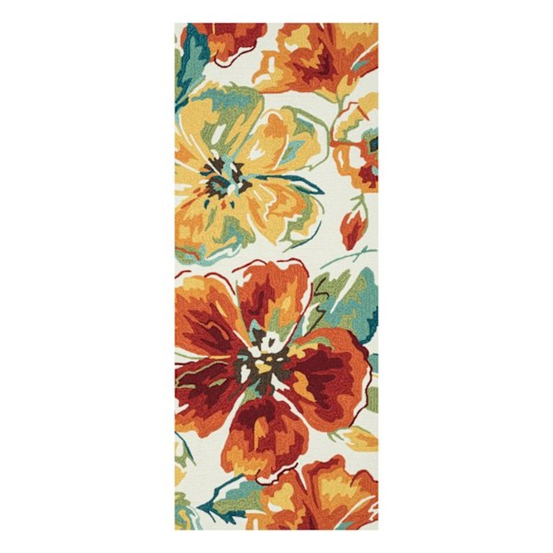 Summerton Ivory & Red Floral Hooked Runner 2×6 | At Home