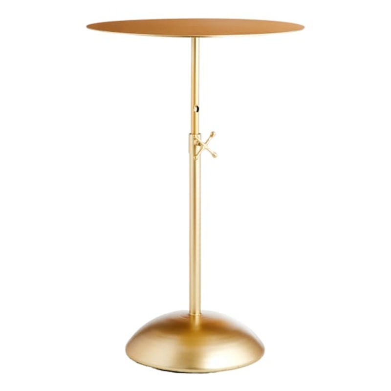 Bella Adjustable Metal Accent Table, Antique Gold Finish