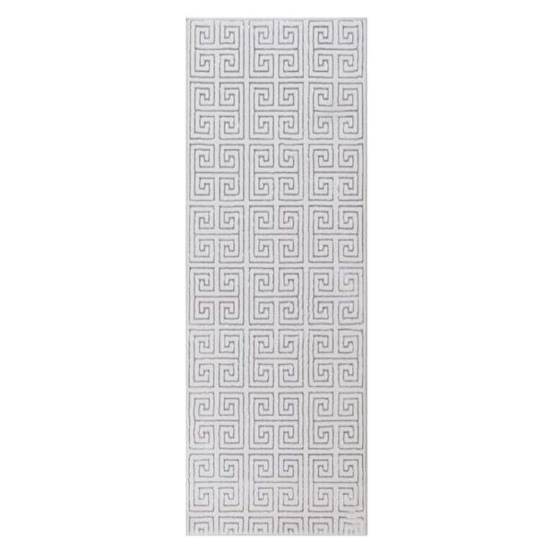 Providence Onix Grey Greek Key Runner 2×6 | At Home