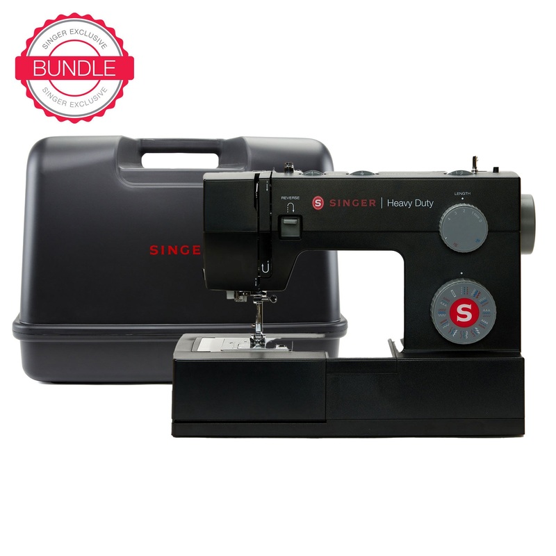 SINGER Heavy Duty 4432 Black Sewing Machine & Black Universal Hard Case Bundle