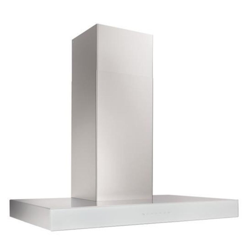 Best Range Hoods WCB3I30SBW Ispira 30-In. 650 Maxcfm Stainless Steel Chimney Range Hood With Purled Light System And White Glass